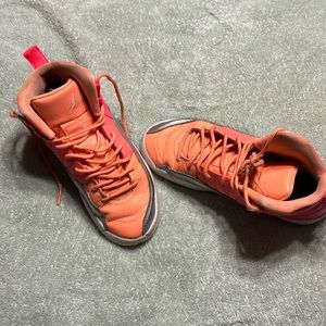 Coral peach and silver Jordan’s